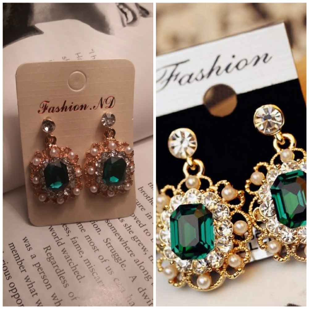 💖 Green Classic Style Ear Studs